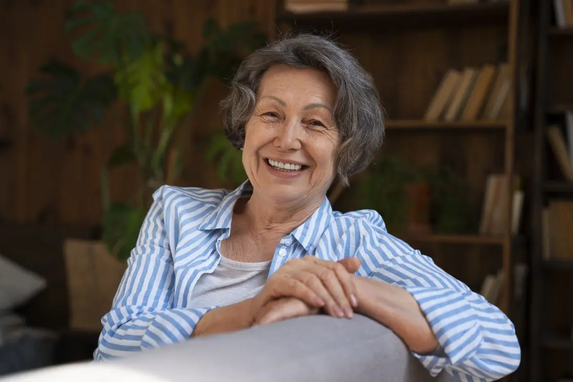 older woman smiling