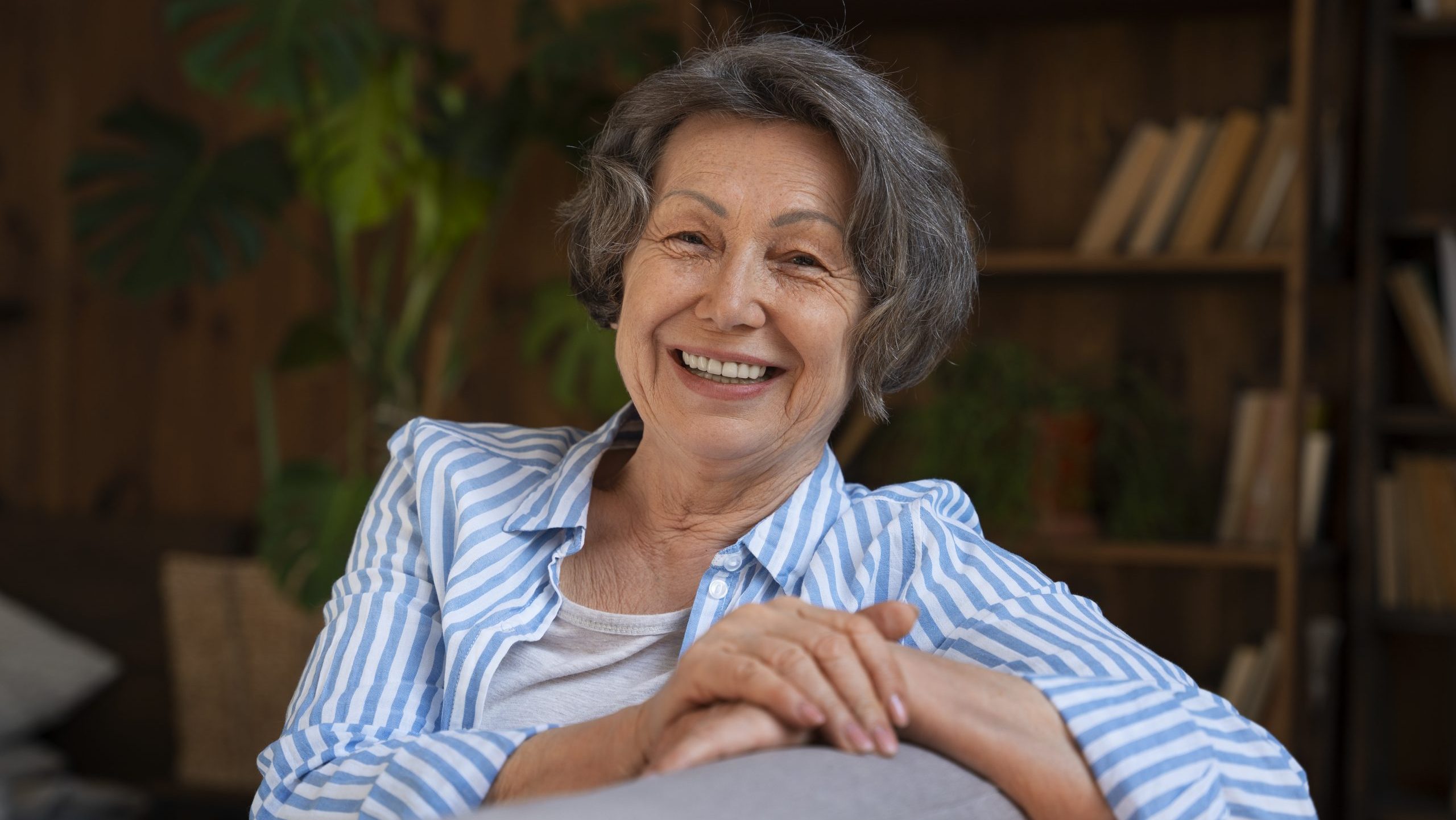 older woman smiling